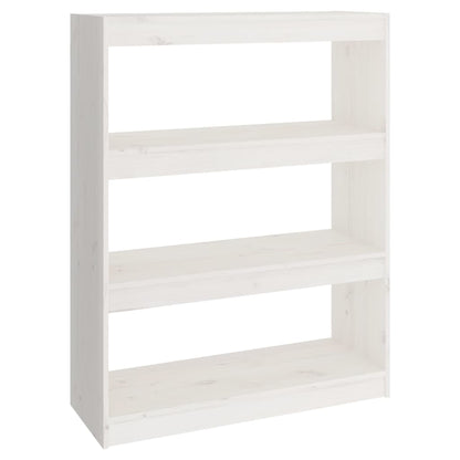 Boekenkast/Kamerscherm 80X30X03,5 Cm Massief Grenenhout 80 x 30 x 103.5 cm Wit