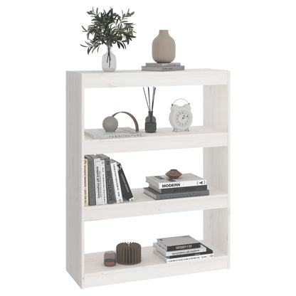 Boekenkast/Kamerscherm 80X30X03,5 Cm Massief Grenenhout 80 x 30 x 103.5 cm Wit