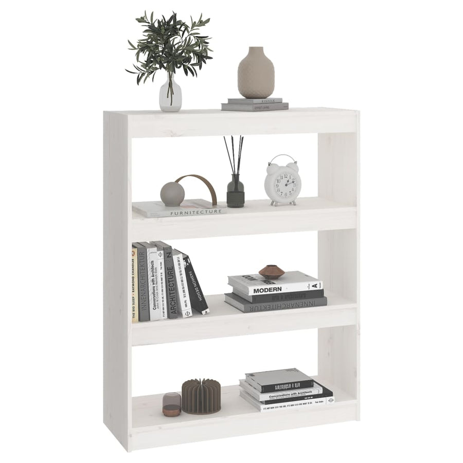 Boekenkast/Kamerscherm 80X30X03,5 Cm Massief Grenenhout 80 x 30 x 103.5 cm Wit