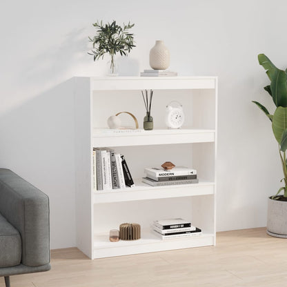 Boekenkast/Kamerscherm 80X30X03,5 Cm Massief Grenenhout 80 x 30 x 103.5 cm Wit