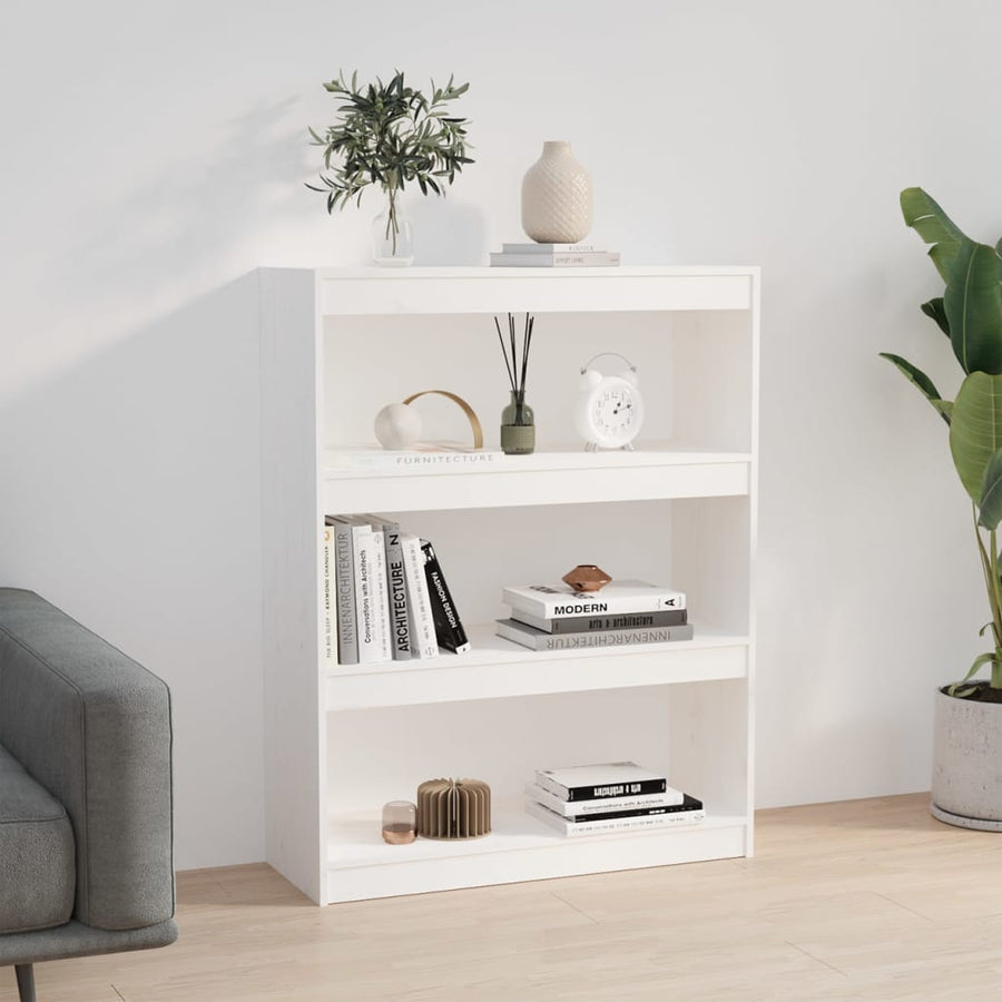 Boekenkast/Kamerscherm 80X30X03,5 Cm Massief Grenenhout 80 x 30 x 103.5 cm Wit