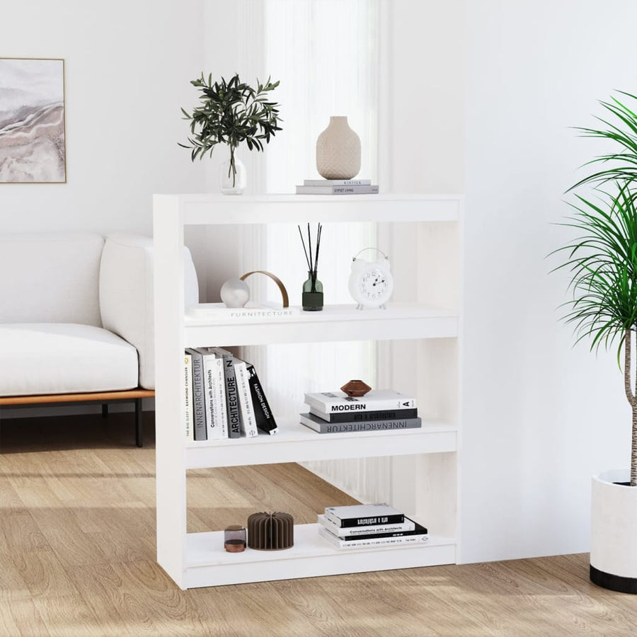 Boekenkast/Kamerscherm 80X30X03,5 Cm Massief Grenenhout 80 x 30 x 103.5 cm Wit