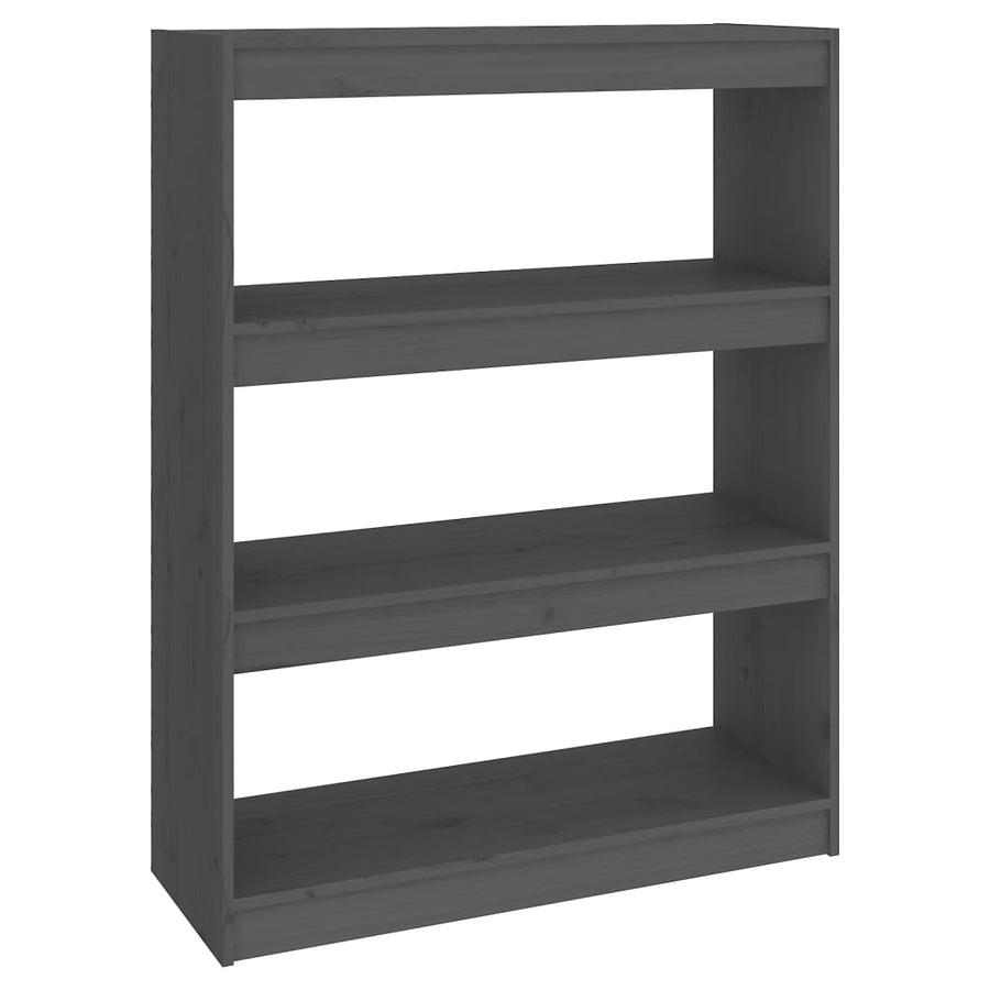 Boekenkast/Kamerscherm 80X30X03,5 Cm Massief Grenenhout 80 x 30 x 103.5 cm Grijs