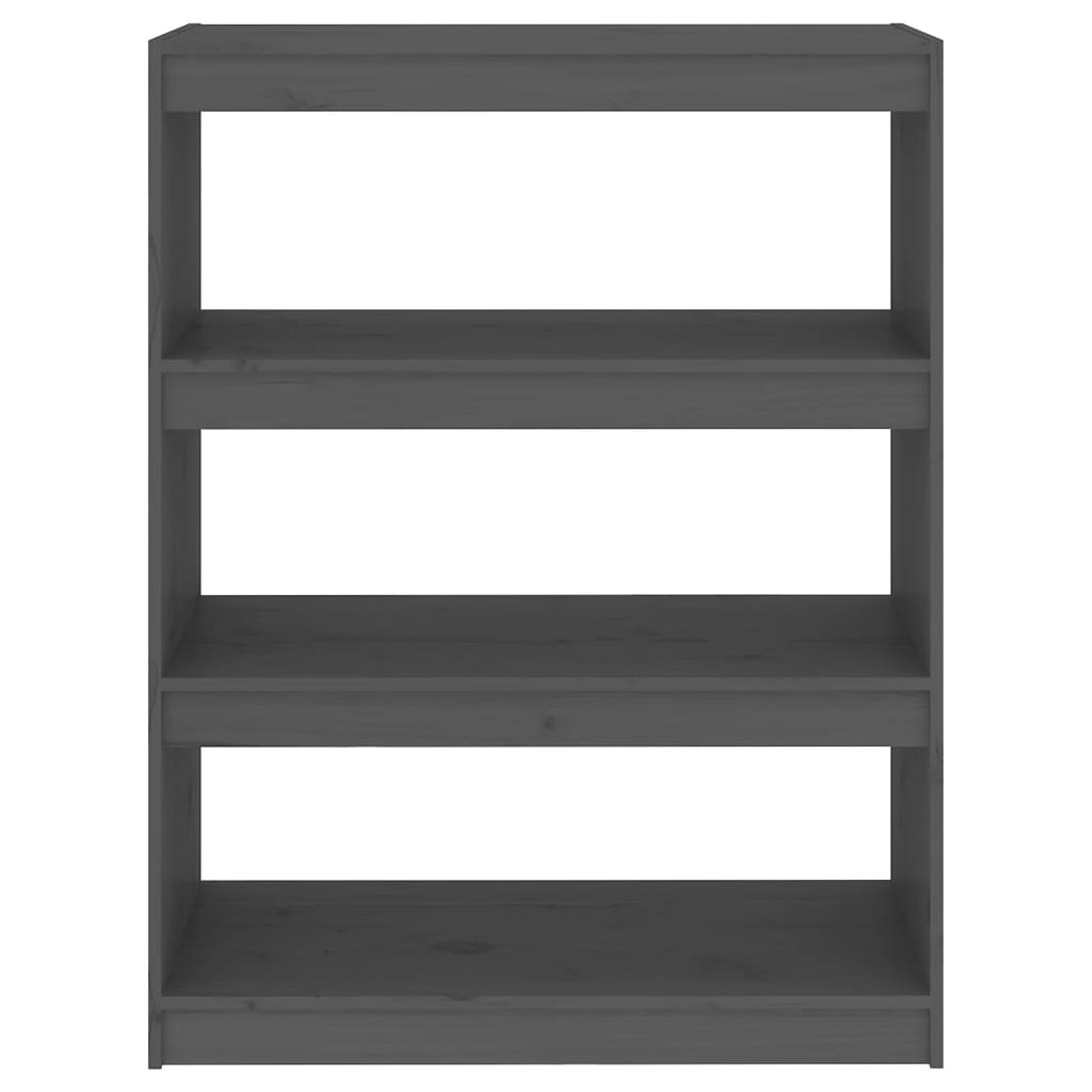 Boekenkast/Kamerscherm 80X30X03,5 Cm Massief Grenenhout 80 x 30 x 103.5 cm Grijs