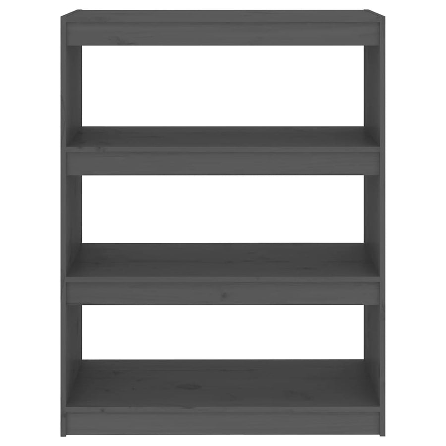 Boekenkast/Kamerscherm 80X30X03,5 Cm Massief Grenenhout 80 x 30 x 103.5 cm Grijs
