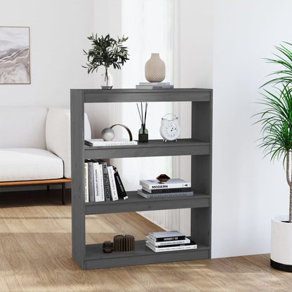 Boekenkast/Kamerscherm 80X30X03,5 Cm Massief Grenenhout 80 x 30 x 103.5 cm Grijs