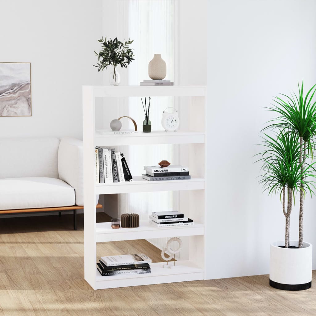 Boekenkast/Kamerscherm 80X30X35,5 Cm Massief Grenenhout 80 x 30 x 135.5 cm Wit