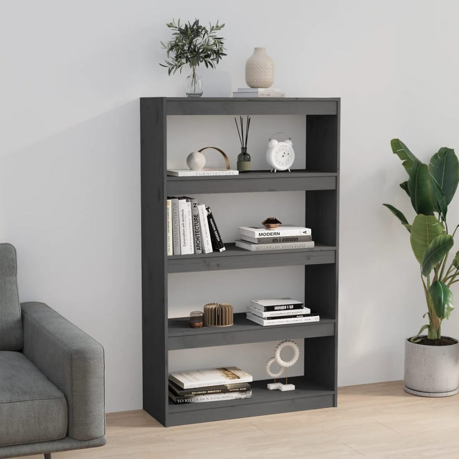 Boekenkast/Kamerscherm 80X30X35,5 Cm Massief Grenenhout 80 x 30 x 135.5 cm Grijs