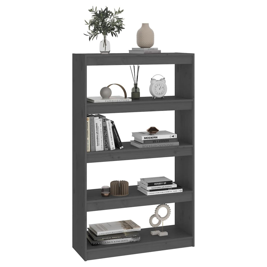Boekenkast/Kamerscherm 80X30X35,5 Cm Massief Grenenhout 80 x 30 x 135.5 cm Grijs