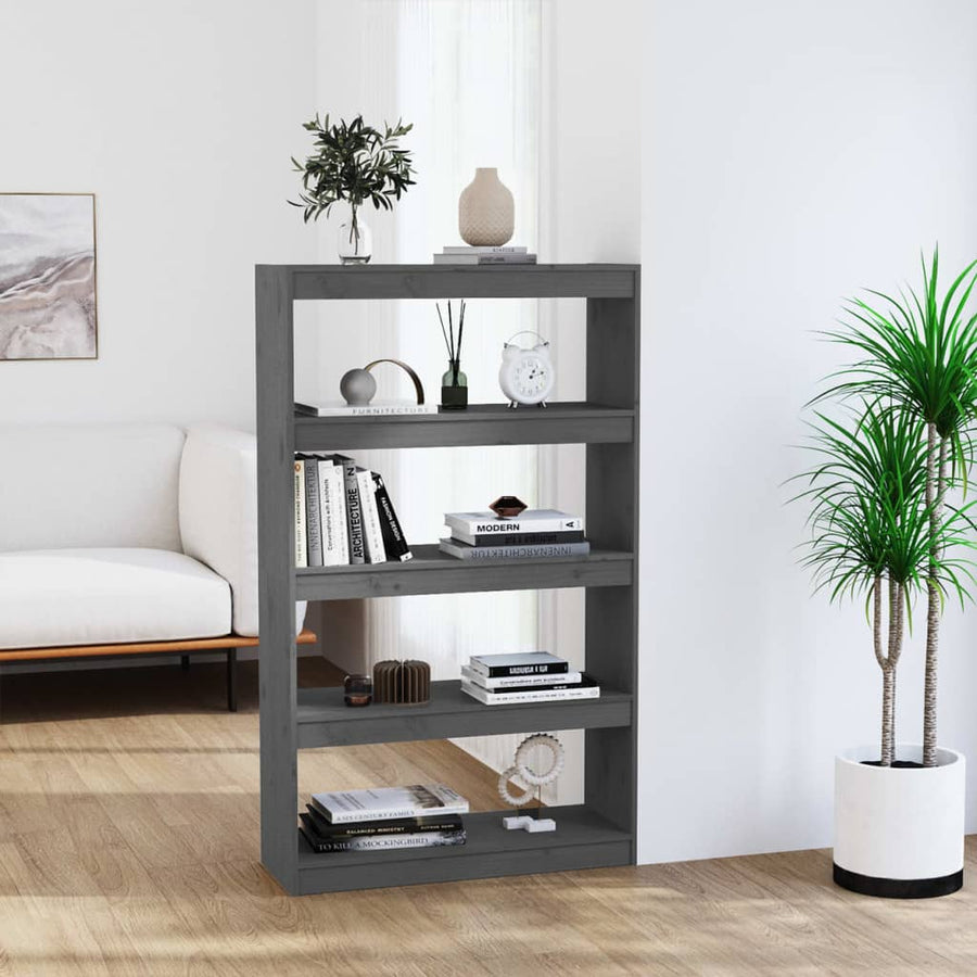 Boekenkast/Kamerscherm 80X30X35,5 Cm Massief Grenenhout 80 x 30 x 135.5 cm Grijs