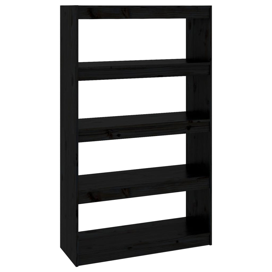 Boekenkast/Kamerscherm 80X30X35,5 Cm Massief Grenenhout 80 x 30 x 135.5 cm Zwart