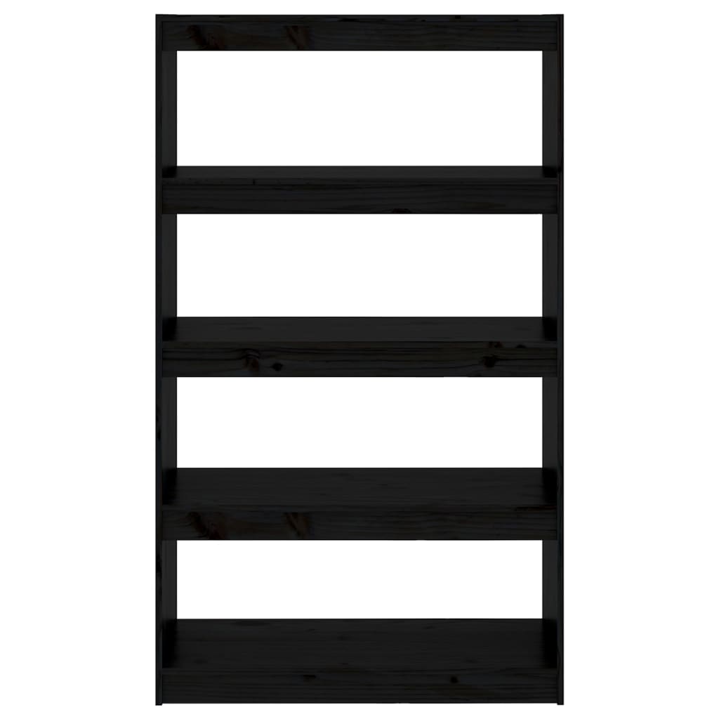 Boekenkast/Kamerscherm 80X30X35,5 Cm Massief Grenenhout 80 x 30 x 135.5 cm Zwart