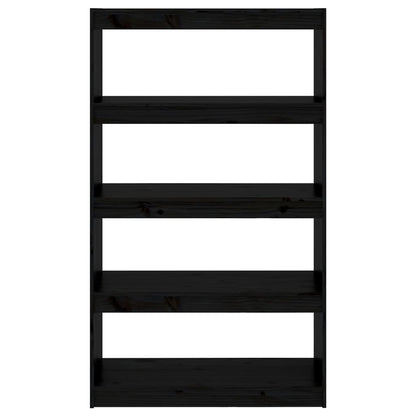 Boekenkast/Kamerscherm 80X30X35,5 Cm Massief Grenenhout 80 x 30 x 135.5 cm Zwart