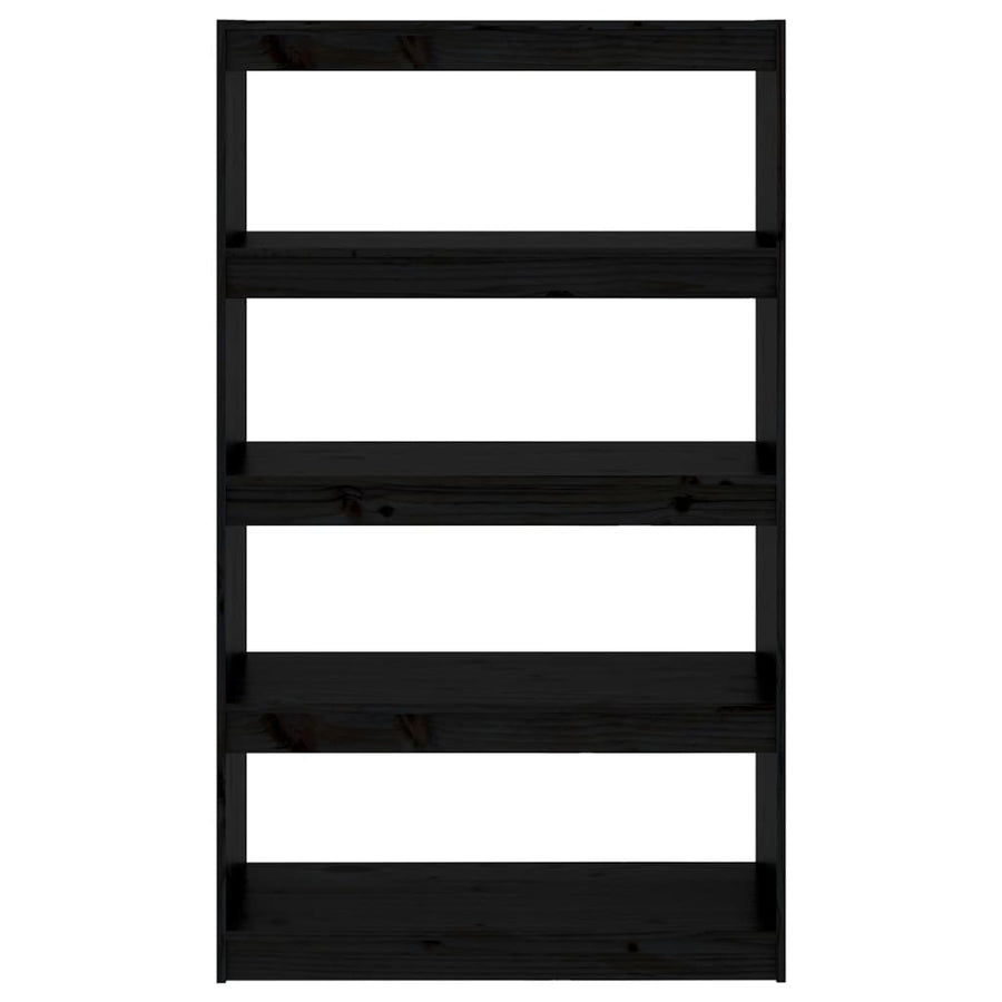 Boekenkast/Kamerscherm 80X30X35,5 Cm Massief Grenenhout 80 x 30 x 135.5 cm Zwart