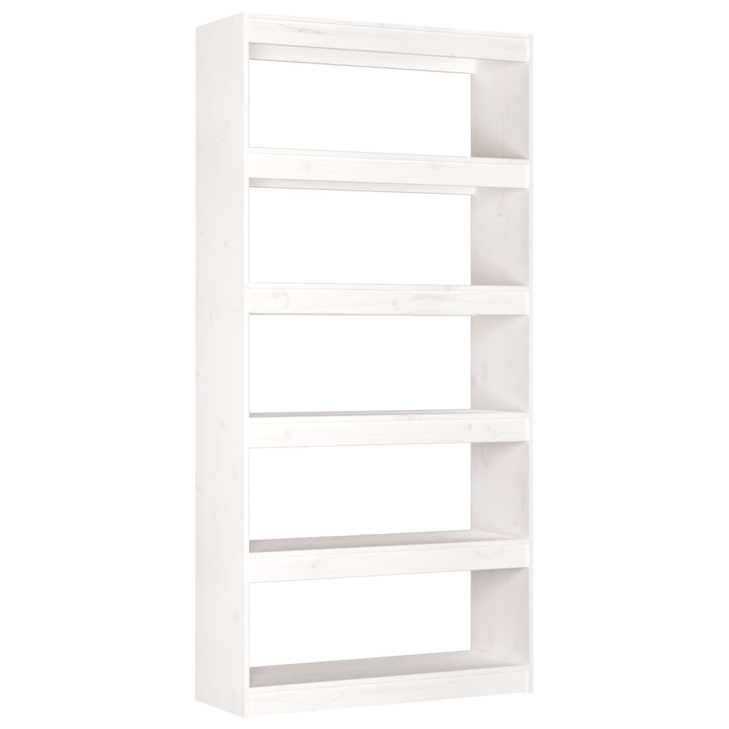 Boekenkast/Kamerscherm 80X30X67,4 Cm Massief Grenenhout 80 x 30 x 167.4 cm Wit