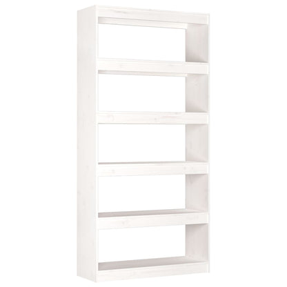 Boekenkast/Kamerscherm 80X30X67,4 Cm Massief Grenenhout 80 x 30 x 167.4 cm Wit