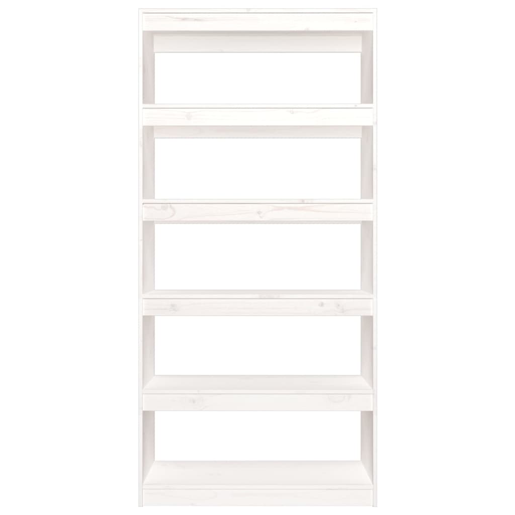 Boekenkast/Kamerscherm 80X30X67,4 Cm Massief Grenenhout 80 x 30 x 167.4 cm Wit