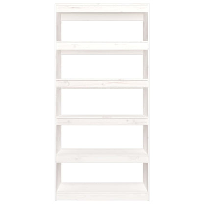 Boekenkast/Kamerscherm 80X30X67,4 Cm Massief Grenenhout 80 x 30 x 167.4 cm Wit