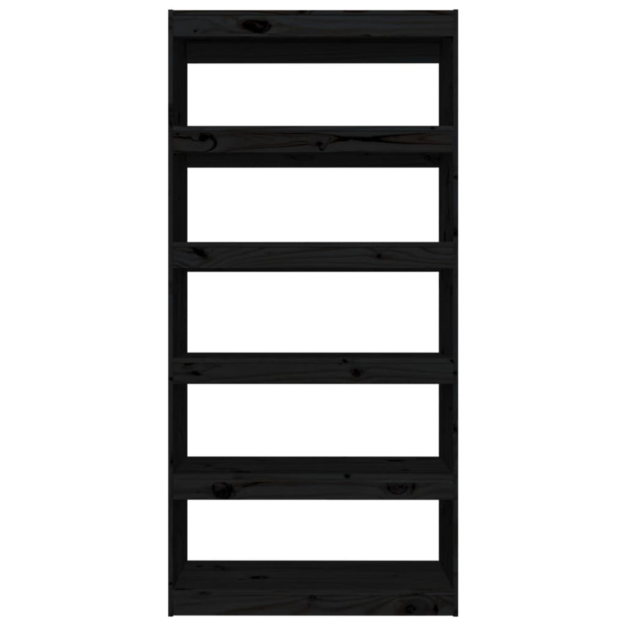 Boekenkast/Kamerscherm 80X30X67,4 Cm Massief Grenenhout 80 x 30 x 167.4 cm Zwart