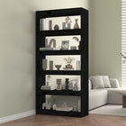 Boekenkast kamerscherm 80x30x167,4 cm massief grenenhout zwart