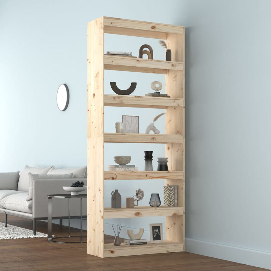 Boekenkast/Kamerscherm 80X30X99,5 Cm Massief Grenenhout 80 x 30 x 199.5 cm Bruin