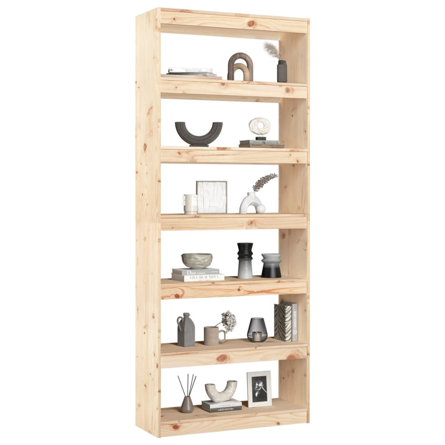 Boekenkast/Kamerscherm 80X30X99,5 Cm Massief Grenenhout 80 x 30 x 199.5 cm Bruin