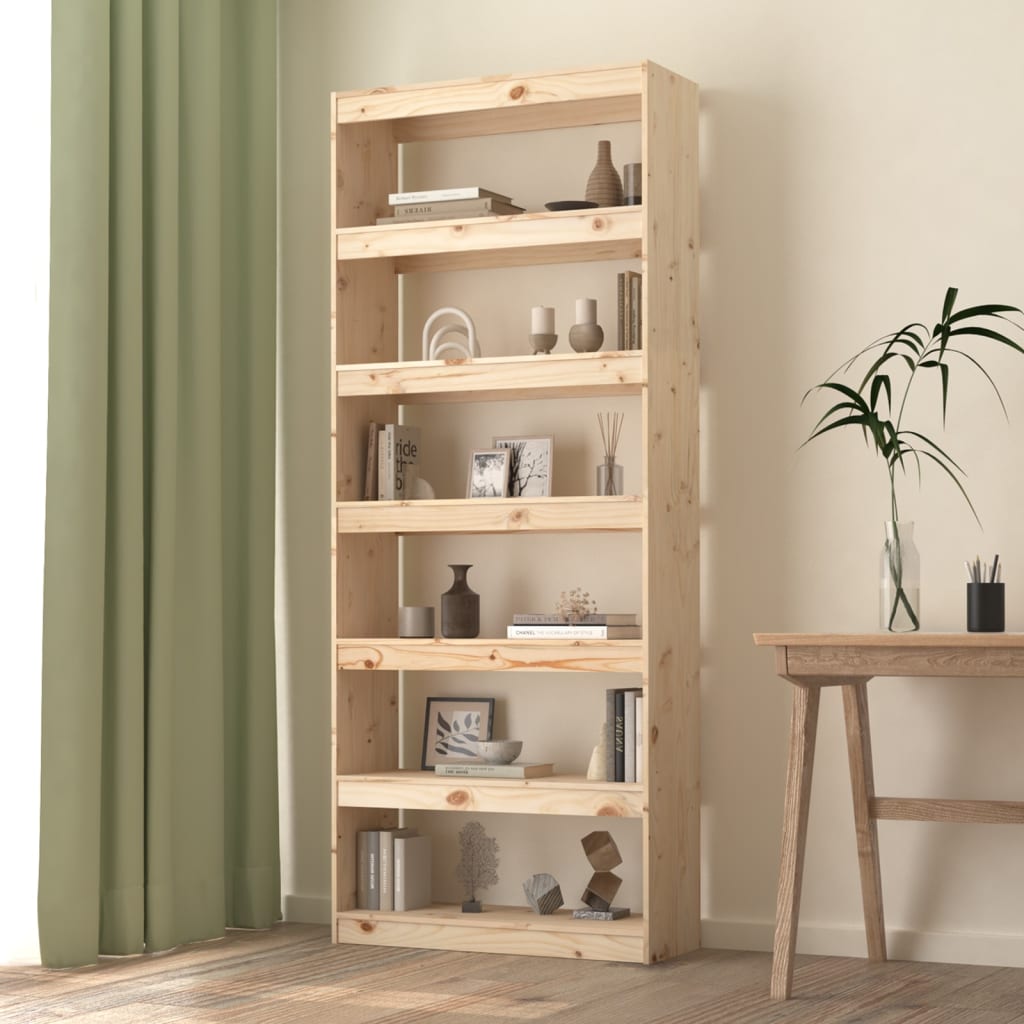Boekenkast/Kamerscherm 80X30X99,5 Cm Massief Grenenhout 80 x 30 x 199.5 cm Bruin
