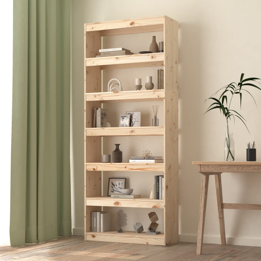 Boekenkast/Kamerscherm 80X30X99,5 Cm Massief Grenenhout 80 x 30 x 199.5 cm Bruin
