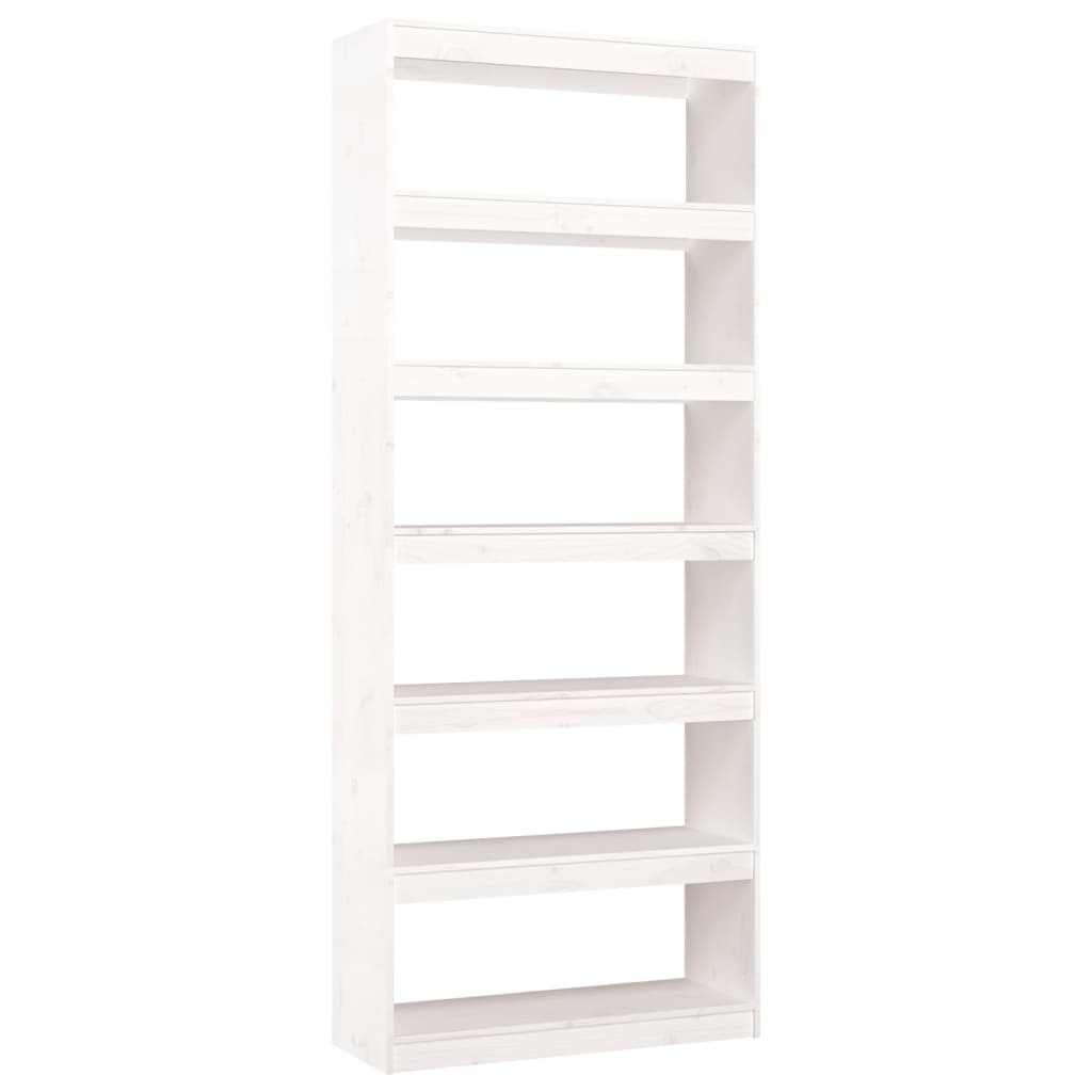 Boekenkast/Kamerscherm 80X30X99,5 Cm Massief Grenenhout 80 x 30 x 199.5 cm Wit