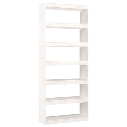 Boekenkast/Kamerscherm 80X30X99,5 Cm Massief Grenenhout 80 x 30 x 199.5 cm Wit