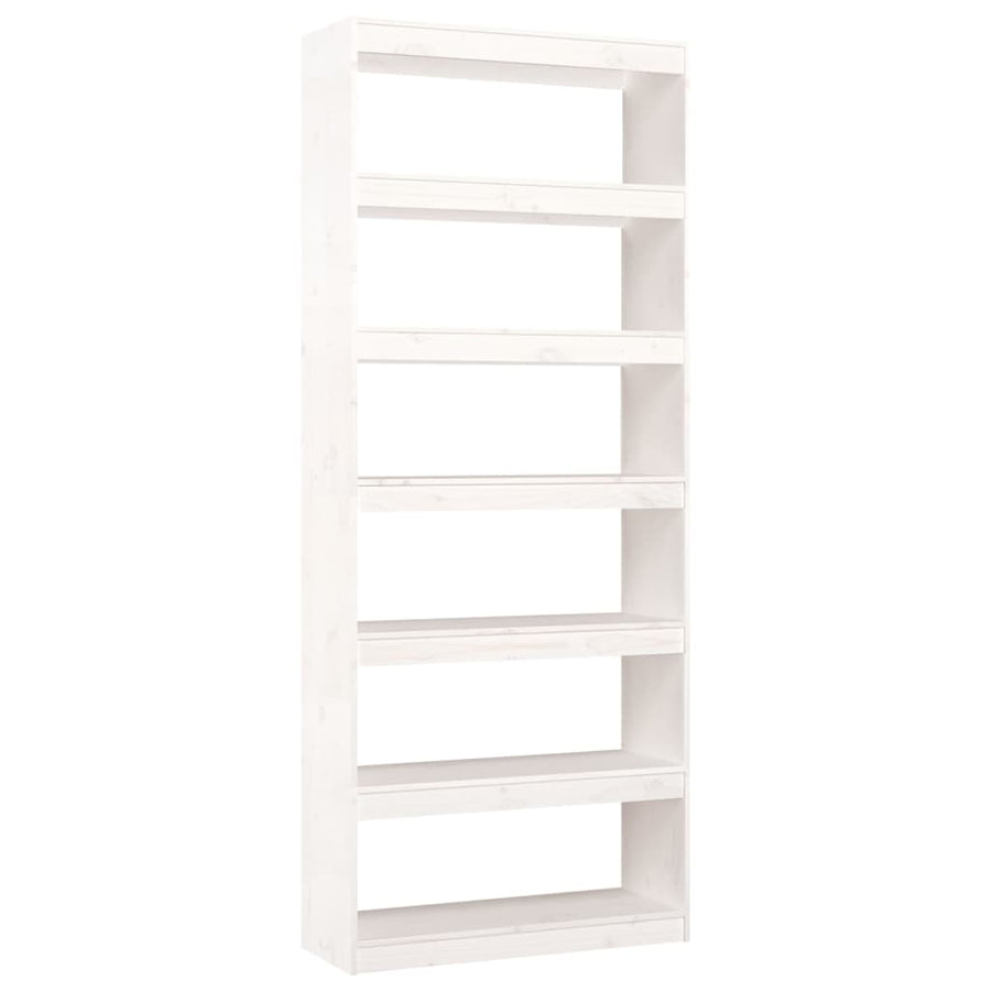 Boekenkast/Kamerscherm 80X30X99,5 Cm Massief Grenenhout 80 x 30 x 199.5 cm Wit