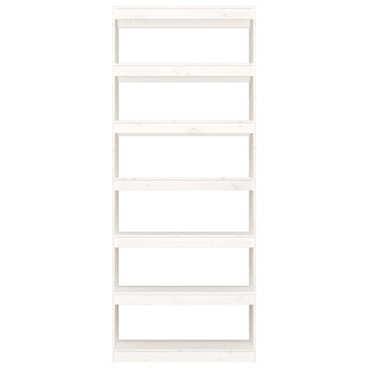 Boekenkast/Kamerscherm 80X30X99,5 Cm Massief Grenenhout 80 x 30 x 199.5 cm Wit