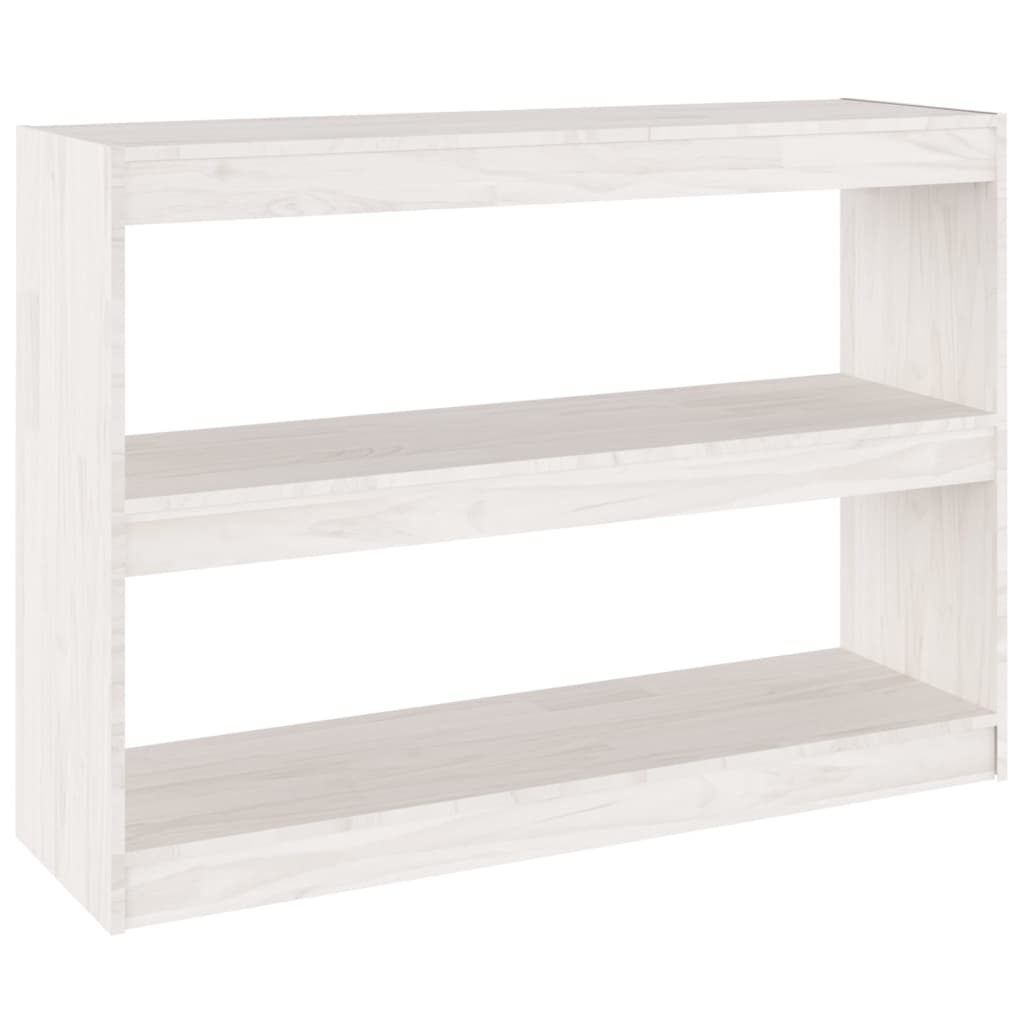 Boekenkast/kamerscherm 100x30x71,5 cm grenenhout wit 100 x 30 x 71.5 cm Wit