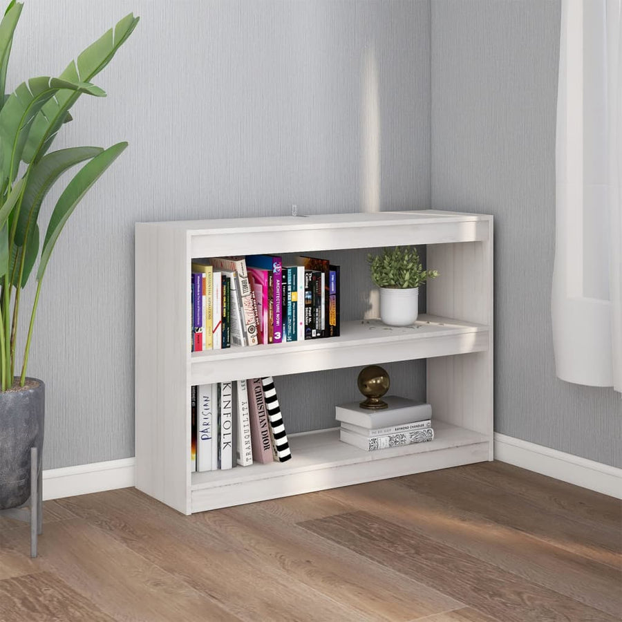 Boekenkast/kamerscherm 100x30x71,5 cm grenenhout wit 100 x 30 x 71.5 cm Wit