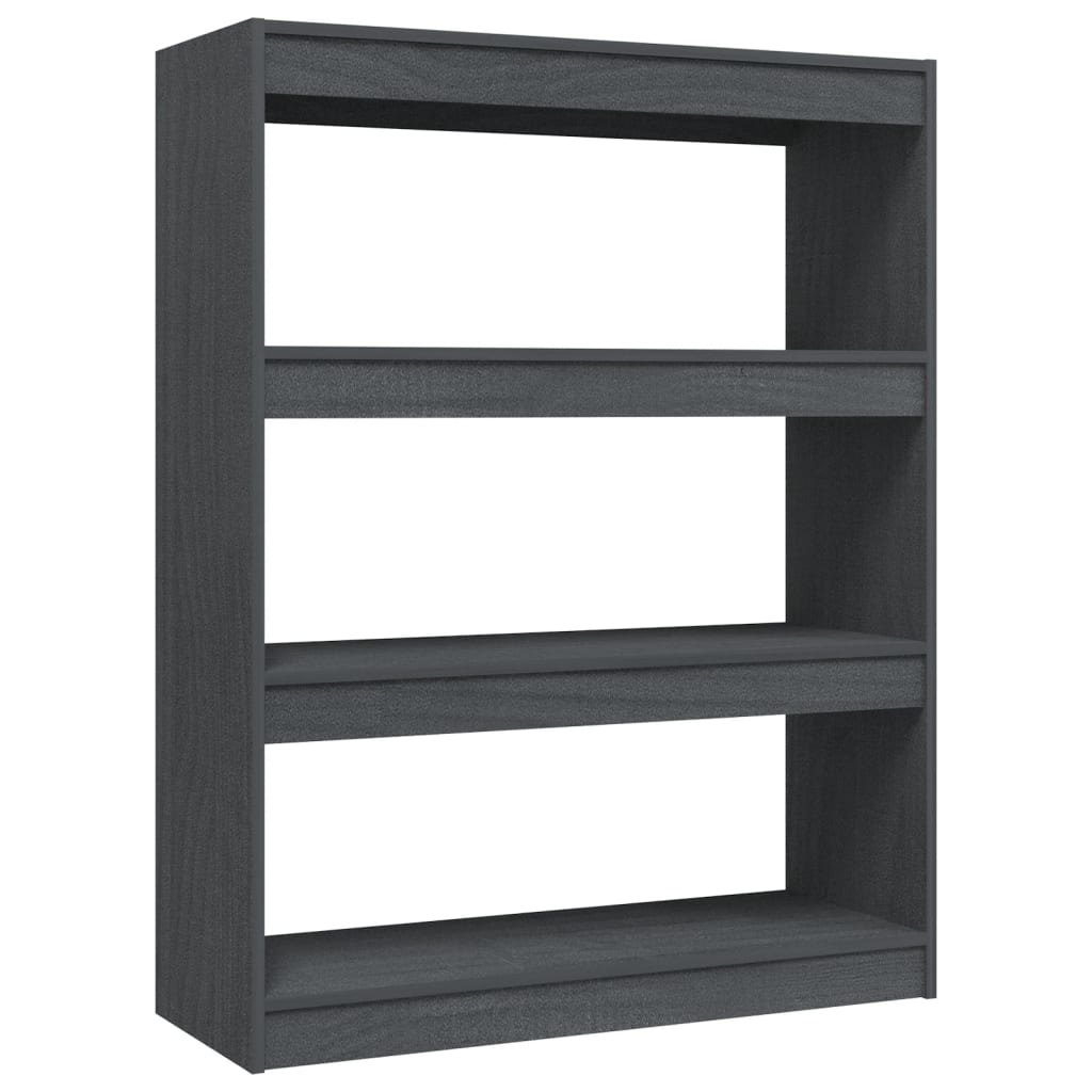 Boekenkast/kamerscherm 100x30x103 cm massief grenenhout grijs 100 x 30 x 103 cm Grijs