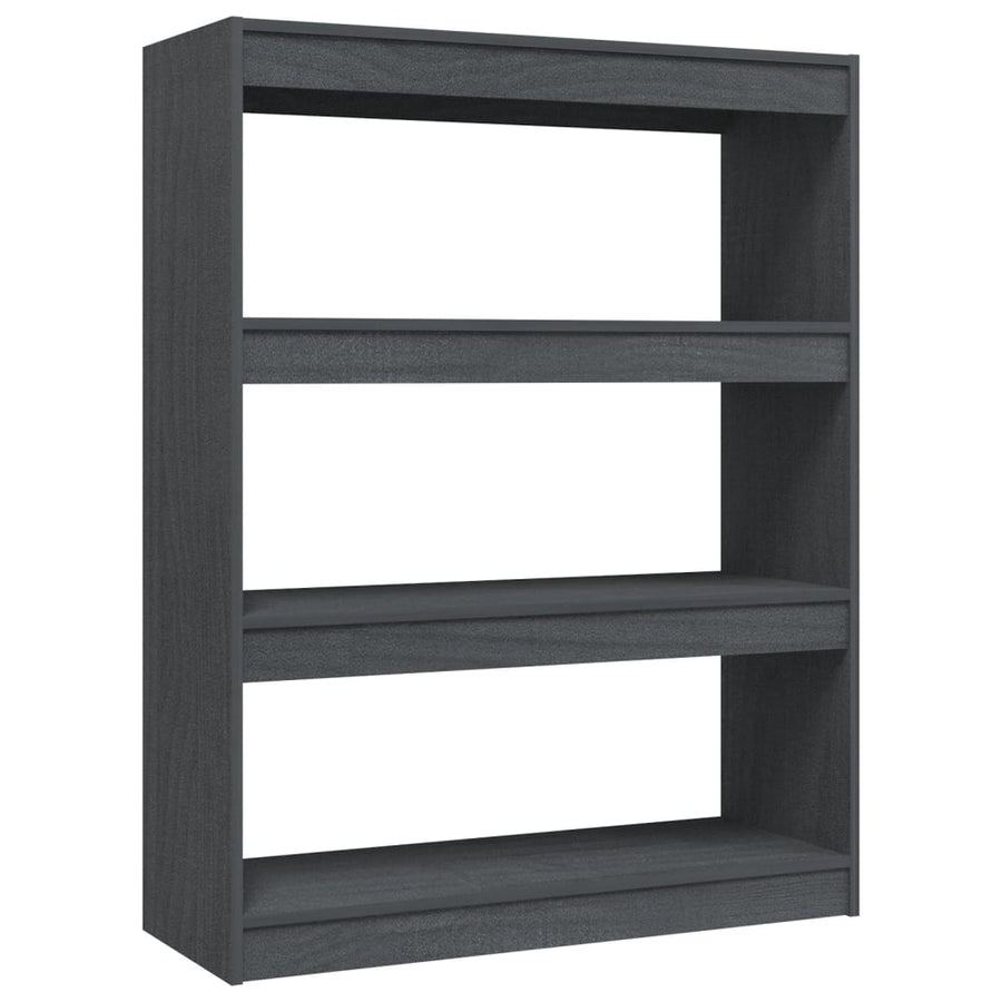 Boekenkast/kamerscherm 100x30x103 cm massief grenenhout grijs 100 x 30 x 103 cm Grijs