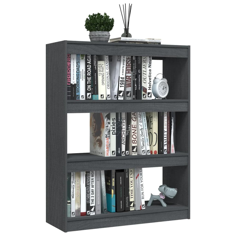 Boekenkast/kamerscherm 100x30x103 cm massief grenenhout grijs 100 x 30 x 103 cm Grijs