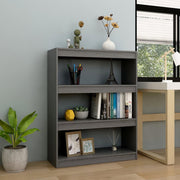 Boekenkast 100x30x103 cm massief grenenhout grijs