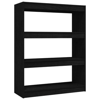 Boekenkast/kamerscherm 100x30x103 cm massief grenenhout zwart 100 x 30 x 103 cm Zwart