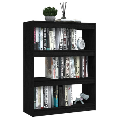Boekenkast/kamerscherm 100x30x103 cm massief grenenhout zwart 100 x 30 x 103 cm Zwart