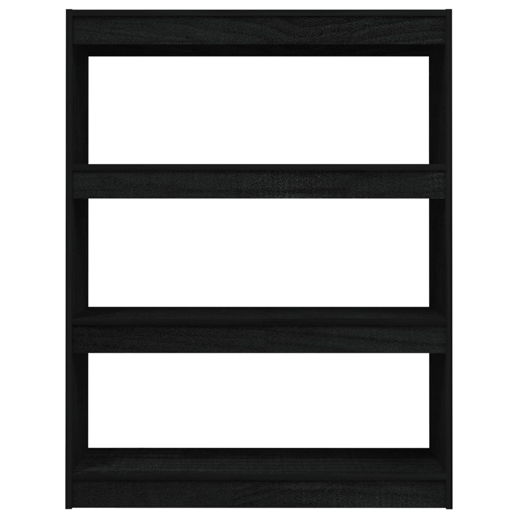 Boekenkast/kamerscherm 100x30x103 cm massief grenenhout zwart 100 x 30 x 103 cm Zwart