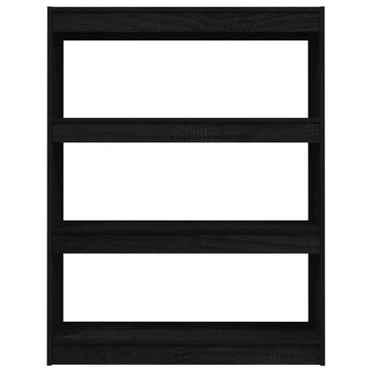 Boekenkast/kamerscherm 100x30x103 cm massief grenenhout zwart 100 x 30 x 103 cm Zwart