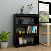 Boekenkast kamerscherm 100x30x103 cm massief grenenhout zwart