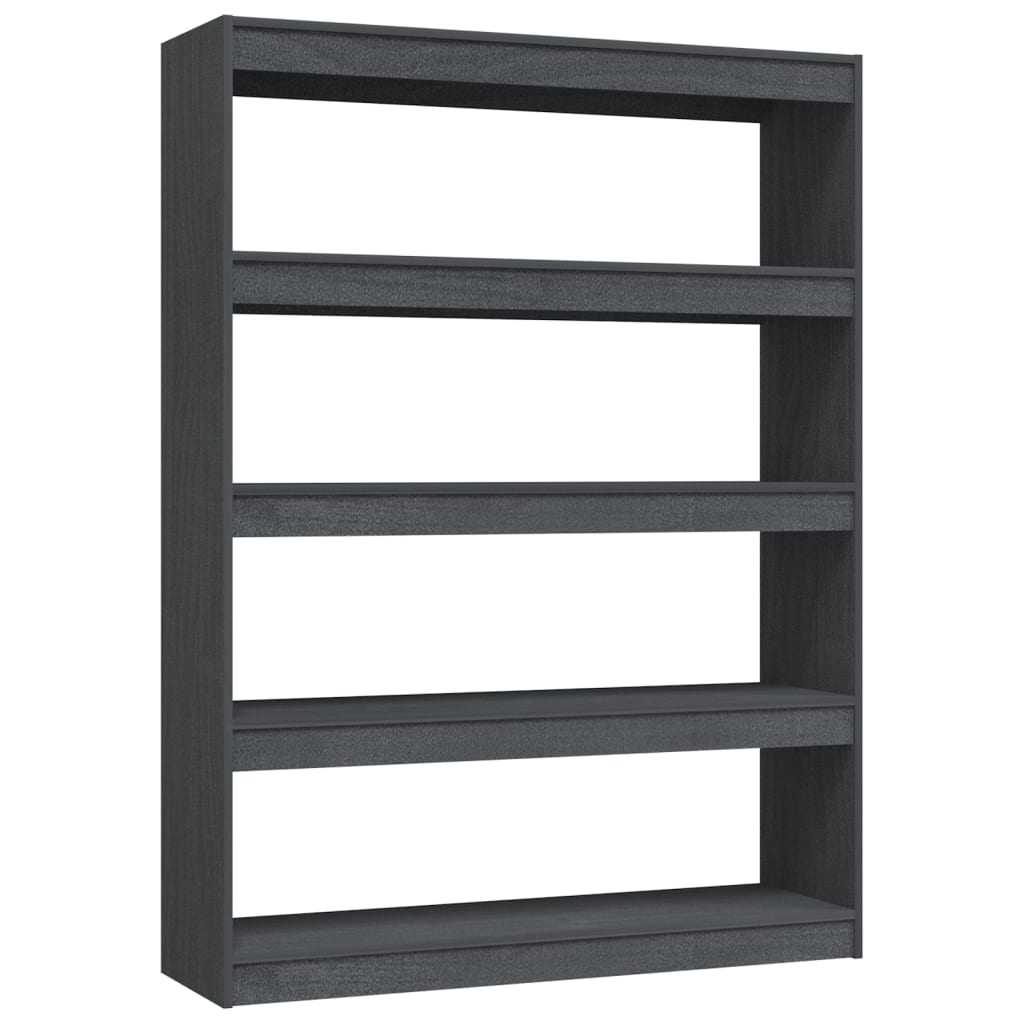 Boekenkast/kamerscherm 100x30x135,5 cm massief grenenhout grijs 100 x 30 x 135.5 cm Grijs
