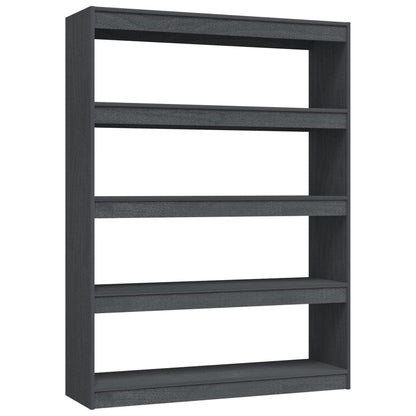 Boekenkast/kamerscherm 100x30x135,5 cm massief grenenhout grijs 100 x 30 x 135.5 cm Grijs