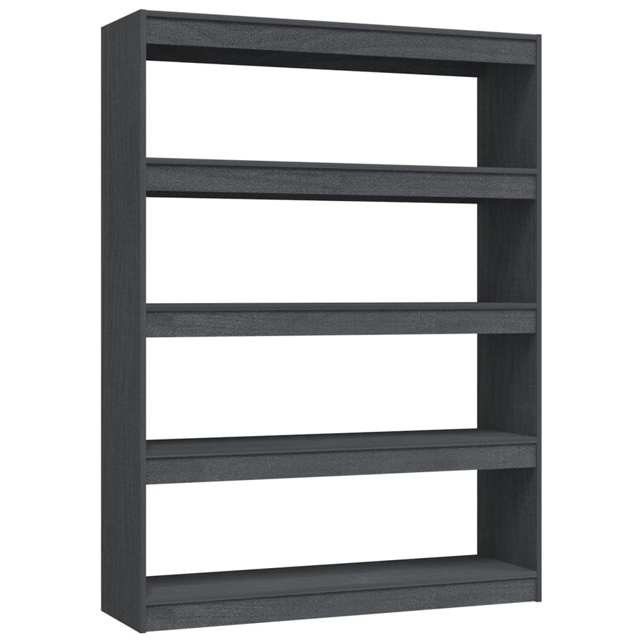 Boekenkast/kamerscherm 100x30x135,5 cm massief grenenhout grijs 100 x 30 x 135.5 cm Grijs