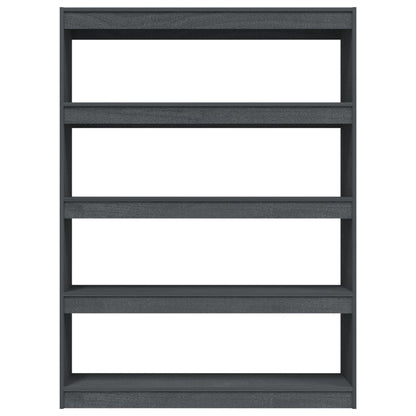 Boekenkast/kamerscherm 100x30x135,5 cm massief grenenhout grijs 100 x 30 x 135.5 cm Grijs