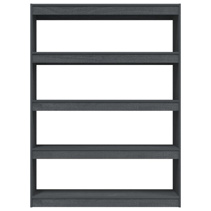 Boekenkast/kamerscherm 100x30x135,5 cm massief grenenhout grijs 100 x 30 x 135.5 cm Grijs