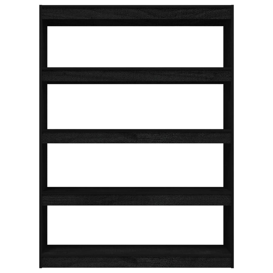 Boekenkast/kamerscherm 100x30x135,5 cm massief grenenhout zwart 100 x 30 x 135.5 cm Zwart