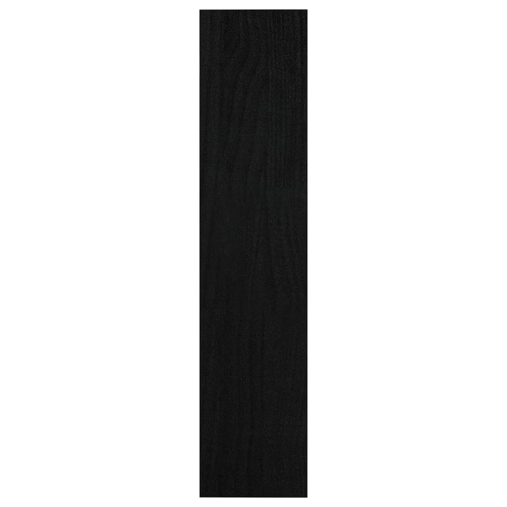 Boekenkast/kamerscherm 100x30x135,5 cm massief grenenhout zwart 100 x 30 x 135.5 cm Zwart